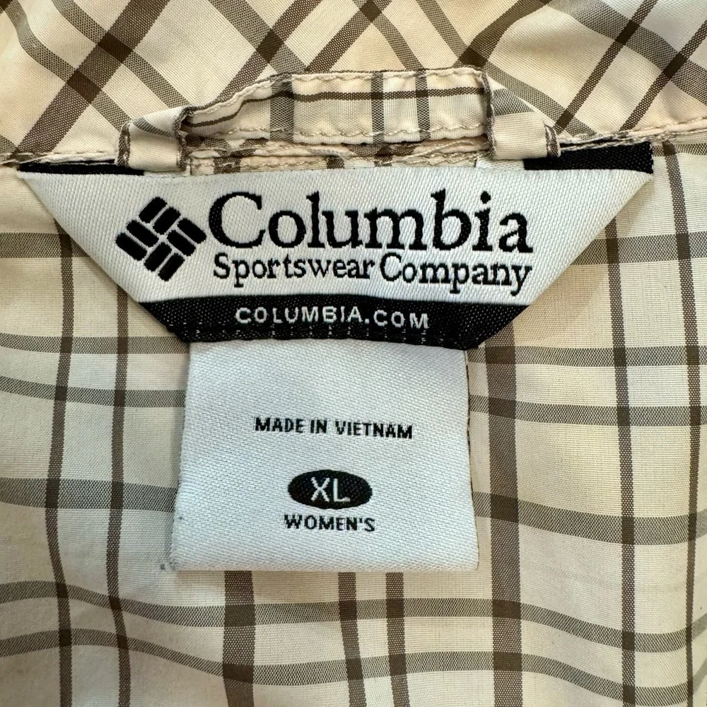 Columbia‎ Beige and Brown Plaid Lightweight Jacket